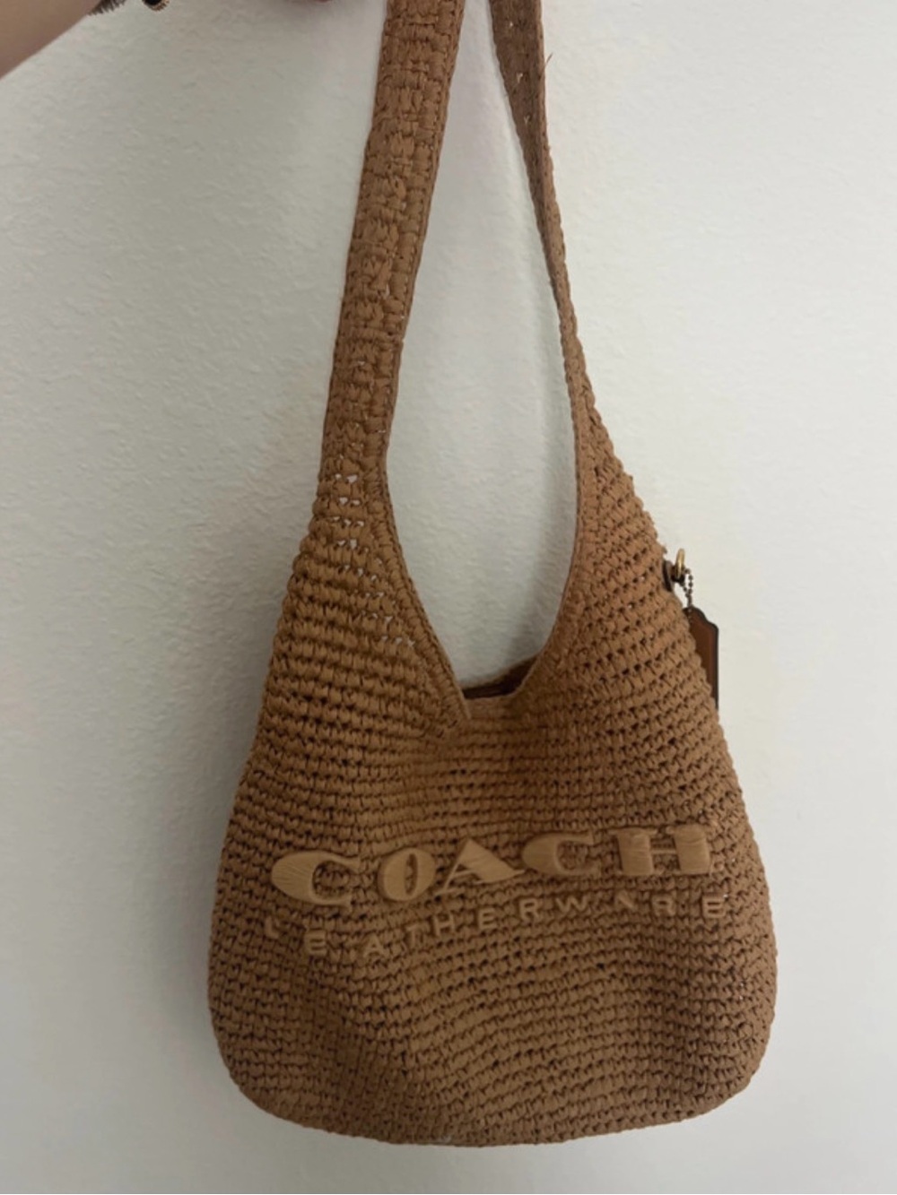 Coach Brown Crochet Hobo Shoulder Bag